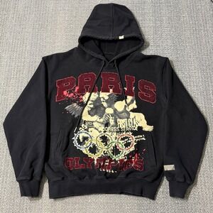 Watson Paris Olympics Angels Rhinestones Graphic Hoodie Black Medium